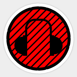 Retro Headphones Sticker